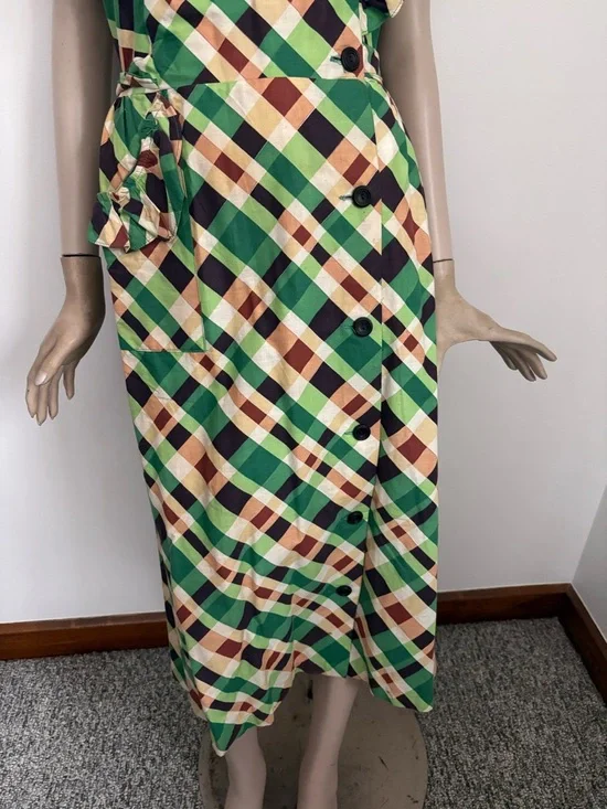 Smashing 1940s Vintage VOLUP Plus Size Cotton Day Dress - Picture 7 of 14